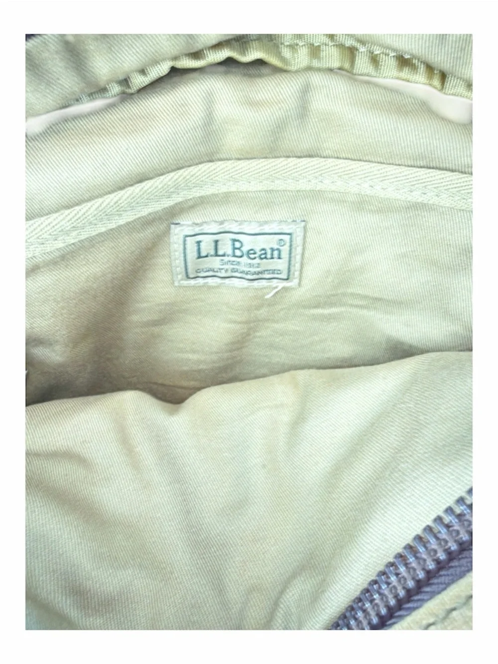 Vintage LL Bean Waxed Canvas & Leather Continental Field Shoulder Utility Bag